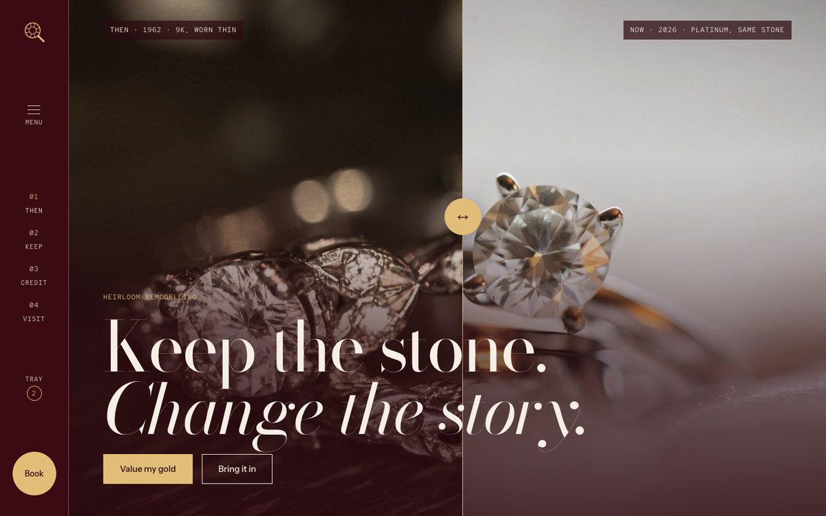 Home 03, Heirloom: a before-and-after ring comparison